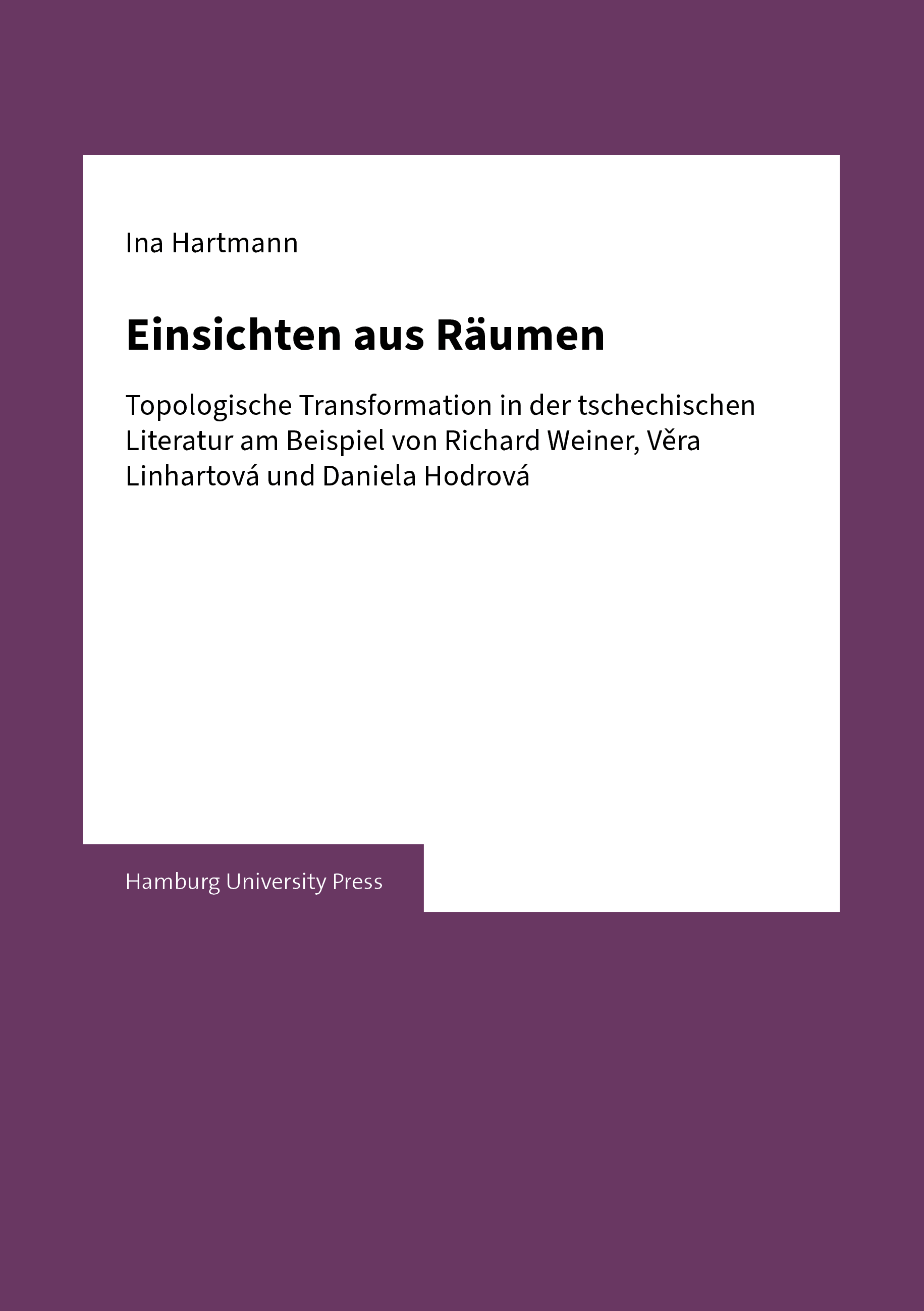 Cover image of the volume "Einsichten aus Räumen"