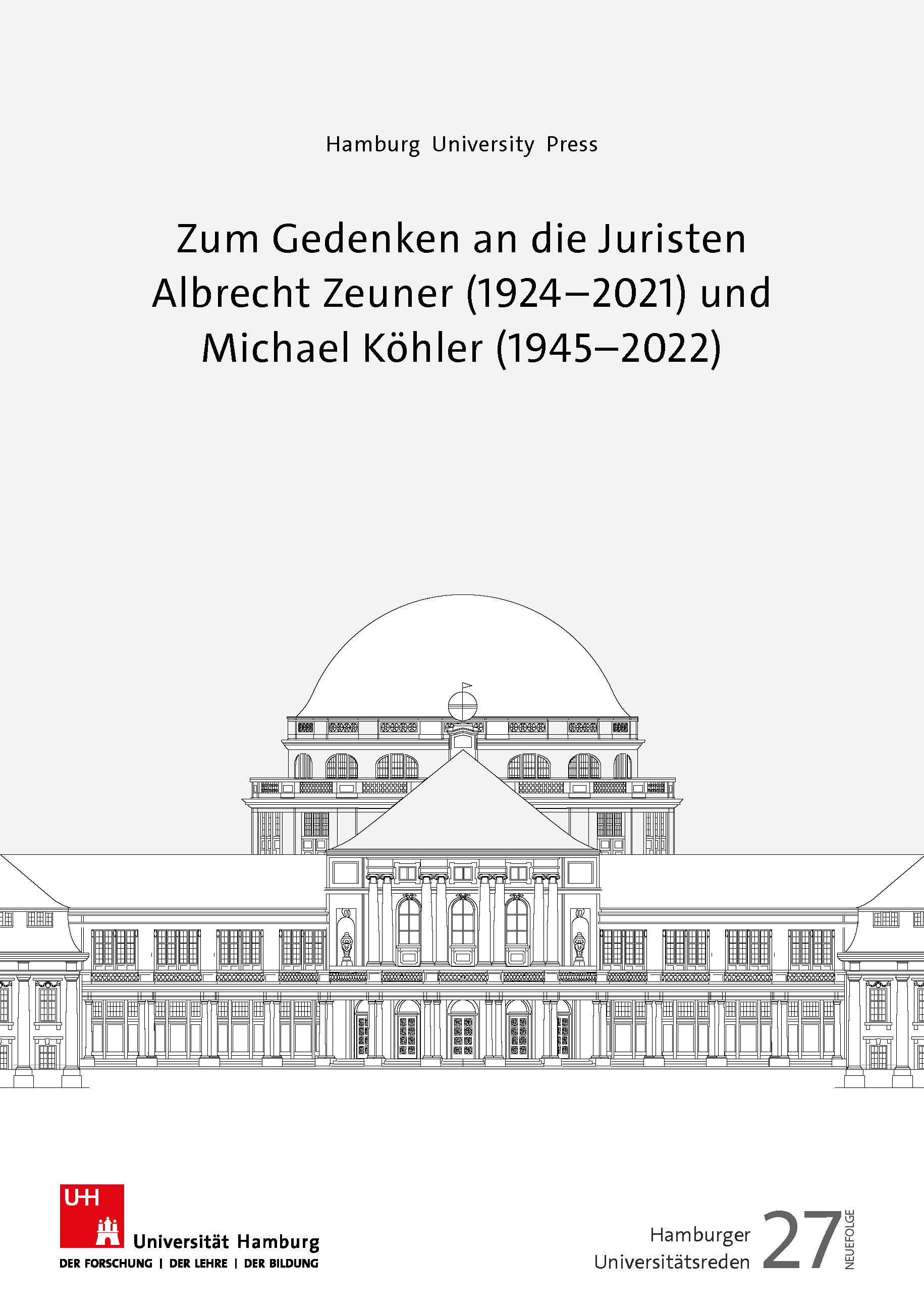 Cover Hamburger Universitätsreden - Neue Folge Band 27